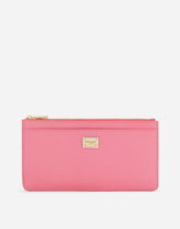 Large dauphine calfskin card holder with plate -  | Dolce &amp; Gabbana