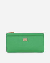 Large dauphine calfskin card holder with plate -  | Dolce &amp; Gabbana