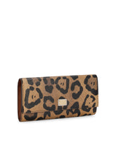 Continental wallet in Leo crepe with logo plaque -  | Dolce &amp; Gabbana