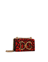 Leopard-print brocade DG Girls phone bag -  | Dolce & Gabbana