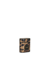 Dauphine calfskin airpods case with leopard print and plate -  | Dolce & Gabbana