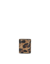 Dauphine calfskin airpods case with leopard print and plate -  | Dolce & Gabbana
