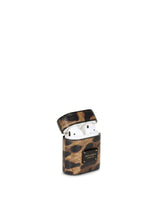 Dauphine calfskin airpods case with leopard print and plate -  | Dolce & Gabbana