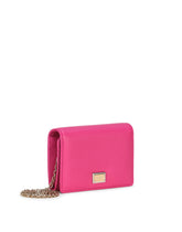Tumbled calfskin wallet with chain detail -  | Dolce &amp; Gabbana