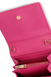 Tumbled calfskin wallet with chain detail -  | Dolce &amp; Gabbana