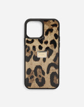 Leopard-print polished calfskin iPhone 14 Pro Max cover -  | Dolce & Gabbana