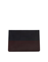 Flat clutch Monreale in bicolour calf leather with heat-pressed logo -  | Dolce &amp; Gabbana