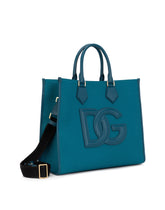 Canvas shopper with calfskin nappa details -  | Dolce & Gabbana