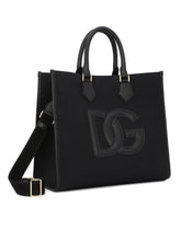 Canvas shopper with calfskin nappa details -  | Dolce & Gabbana