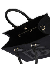 Canvas shopper with calfskin nappa details -  | Dolce & Gabbana