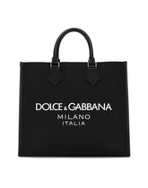Large nylon shopper with rubberized logo -  | Dolce &amp; Gabbana