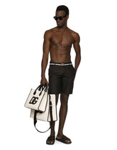 Canvas shopper with calfskin nappa details -  | Dolce & Gabbana