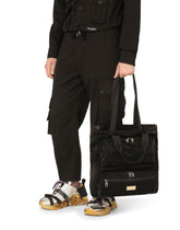 Nero Sicilia dna nylon shopper with branded tag -  | Dolce & Gabbana