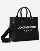 Small nylon shopper with rubberized logo -  | Dolce &amp; Gabbana