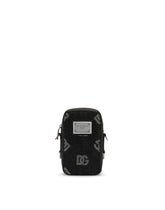 Small calfskin and denim crossbody bag with logo -  | Dolce & Gabbana