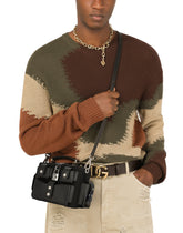 Calfskin and canvas crossbody bag -  | Dolce & Gabbana