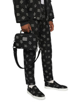 Calfskin and denim crossbody bag with logo -  | Dolce & Gabbana