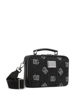 Calfskin and denim crossbody bag with logo -  | Dolce & Gabbana