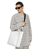 Calfskin tote bag with raised logo -  | Dolce & Gabbana