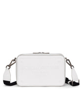 Calfskin crossbody bag with raised logo -  | Dolce & Gabbana