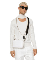 Calfskin crossbody bag with raised logo -  | Dolce & Gabbana