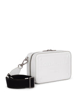 Calfskin crossbody bag with raised logo -  | Dolce & Gabbana