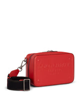 Calfskin crossbody bag with raised logo -  | Dolce & Gabbana