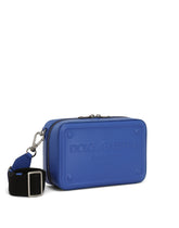 Calfskin crossbody bag with raised logo -  | Dolce & Gabbana