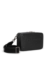 Calfskin crossbody bag with raised logo -  | Dolce &amp; Gabbana