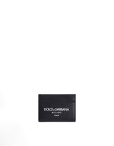 Calfskin card holder with logo -  | Dolce &amp; Gabbana
