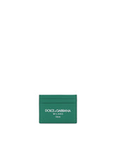 Calfskin card holder with logo -  | Dolce & Gabbana