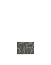 Dauphine calfskin card holder with leopard print against a gray background -  | Dolce & Gabbana