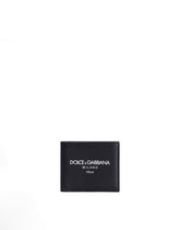 Calfskin bifold wallet with logo -  | Dolce &amp; Gabbana
