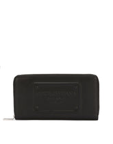 Zip-around calfskin wallet with raised logo -  | Dolce &amp; Gabbana