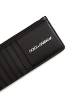 Vertical calfskin card holder with printed logo -  | Dolce &amp; Gabbana