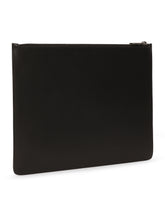 Calfskin document holder with printed logo -  | Dolce &amp; Gabbana