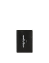 Calfskin passport holder with logo -  | Dolce &amp; Gabbana