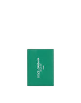 Calfskin passport holder with logo -  | Dolce & Gabbana
