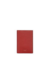 Dauphine calfskin passport holder with branded tag -  | Dolce & Gabbana