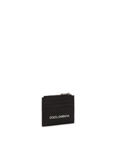 Calfskin card holder with printed logo -  | Dolce &amp; Gabbana
