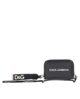 Mini zip-around calfskin wallet with logo print -  | Dolce &amp; Gabbana