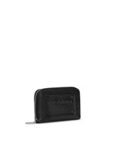 Small zip-around wallet in calfskin with raised logo -  | Dolce &amp; Gabbana
