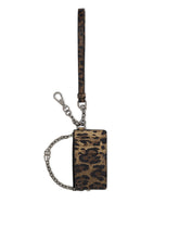 Dauphine calfskin card holder with leopard print -  | Dolce &amp; Gabbana