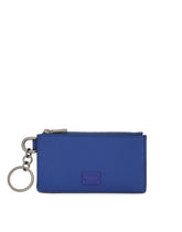 Dauphine calfskin card holder with ring branded plate -  | Dolce &amp; Gabbana