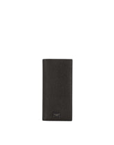 Dauphine calfskin verticle wallet with branded tag -  | Dolce & Gabbana