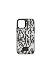 Dauphine calfskin iPhone 12 Pro cover with leopard print against a gray background -  | Dolce & Gabbana