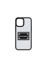 Rubber iPhone 12 Pro max cover with branded tag -  | Dolce & Gabbana