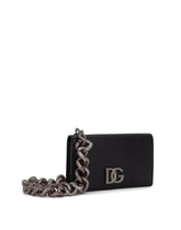 Matte nappa leather wallet with strap and crossover DG logo -  | Dolce & Gabbana