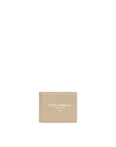 Calfskin bifold wallet with logo -  | Dolce & Gabbana