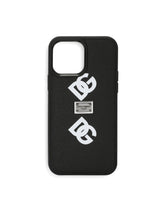 Calfskin iPhone 13 Pro Max cover with all-over DG print -  | Dolce & Gabbana